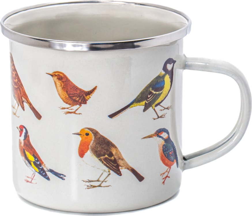 Bílý/hnědý hrnek 310 ml Vintage Birds – Sass & Belle Sass & Belle