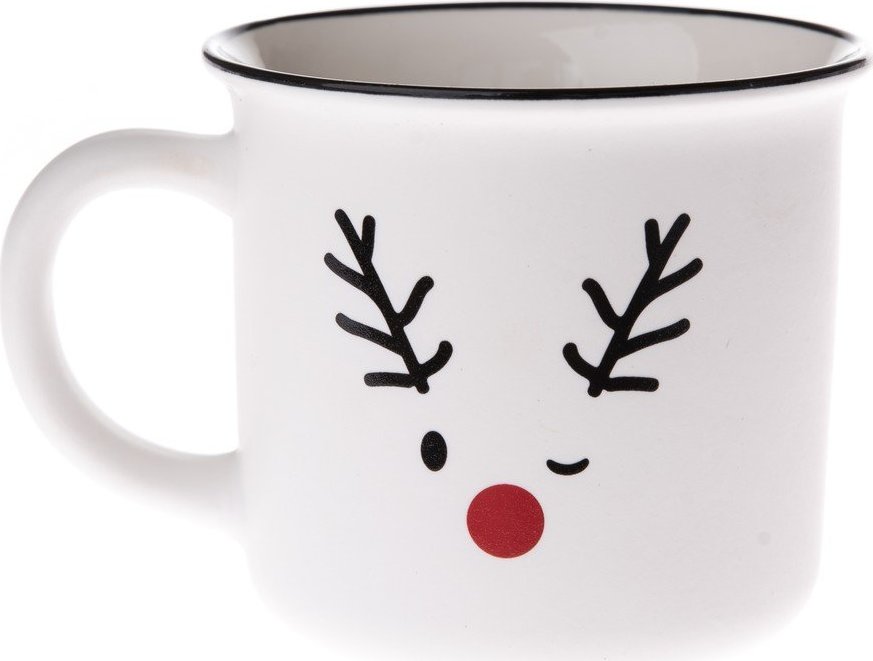 Bílý porcelánový hrnek s vánočním motivem 380 ml Reindeer – Dakls Dakls