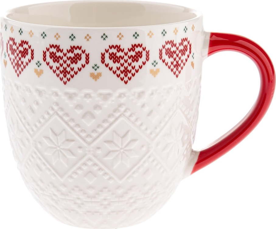 Bílý porcelánový hrnek s vánočním motivem 630 ml Knitting – Dakls Dakls