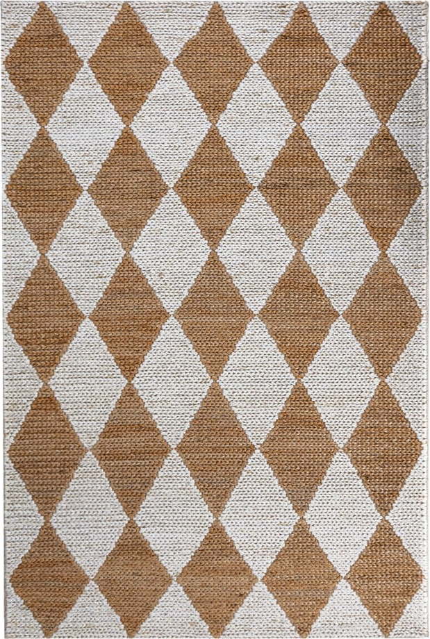Bílý/v přírodní barvě ručně tkaný koberec s příměsí juty 160x230 cm Effie Diamond – Flair Rugs Flair Rugs
