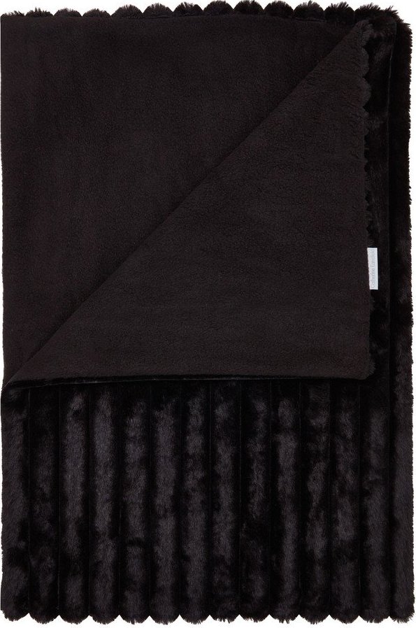 Černá deka z mikroplyše 130x170 cm Cosy Ribbed – Catherine Lansfield Catherine Lansfield