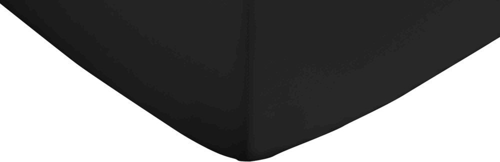 Černé napínací prostěradlo z bavlněného saténu 90x190 cm Cotton Sateen – Bianca Bianca