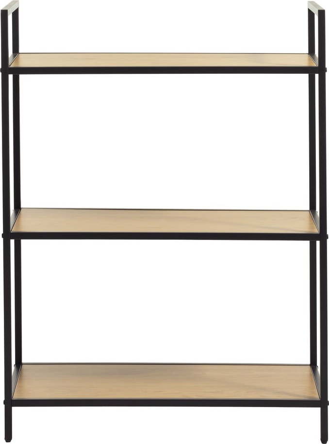 Černý/v přírodní barvě regál v dekoru dubu 70x89x35 cm Altino – Unique Furniture Unique Furniture