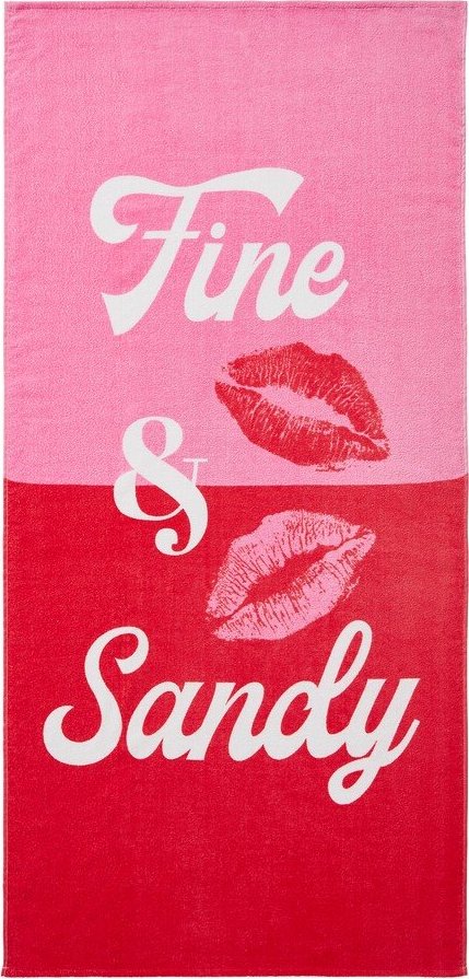 Červená/růžová froté bavlněná plážová osuška 76x160 cm Fine and Sandy – Sassy B Sassy B