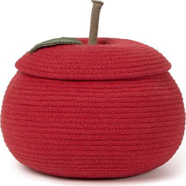Červený látkový dětský koš na hračky ø 28x20 cm Apple – Lorena Canals Lorena Canals