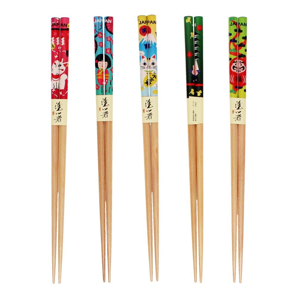 Dřevěné hůlky v sadě 5 ks v přírodní barvě Japanese Heritage – Rex London Rex London