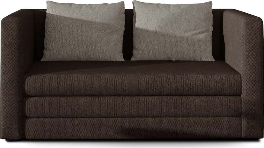 Hnědá žinylková rozkládací pohovka 132 cm Neva – ELTAP ELTAP