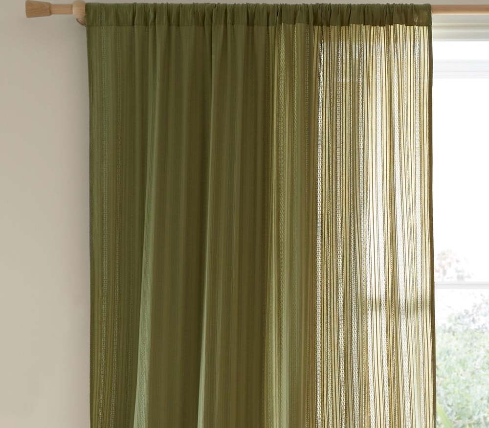 Khaki bavlněná záclona 140x137 cm Zofia Broderie Anglaise – Pineapple Elephant Pineapple Elephant