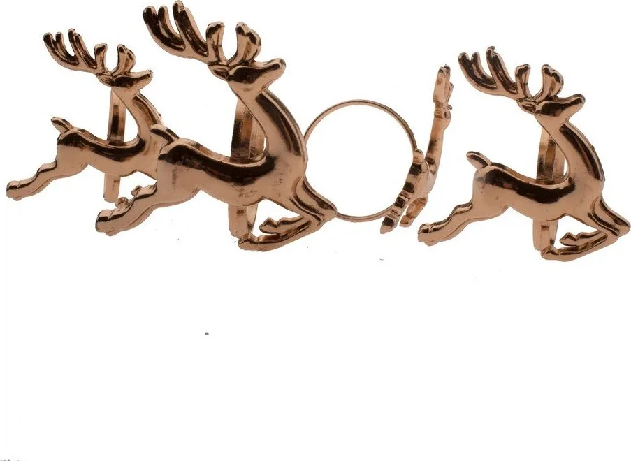 Kovové kroužky na ubrousky v sadě 4 ks Deer – Dakls