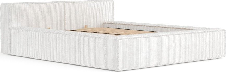 Krémová čalouněná dvoulůžková postel s úložným prostorem s roštem 180x200 cm Voliera – Maison de Rêve Maison de Reve