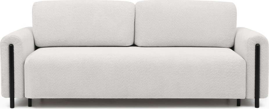 Krémová rozkládací/s úložným prostorem pohovka z textilie bouclé 244 cm Arcadova – ELTAP ELTAP