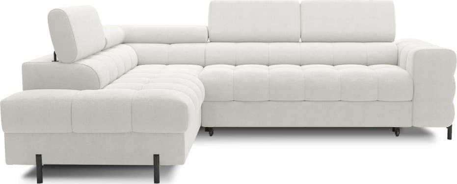 Krémová žinylková rozkládací/s úložným prostorem rohová pohovka (levý roh/do L) Ferucce – ELTAP ELTAP