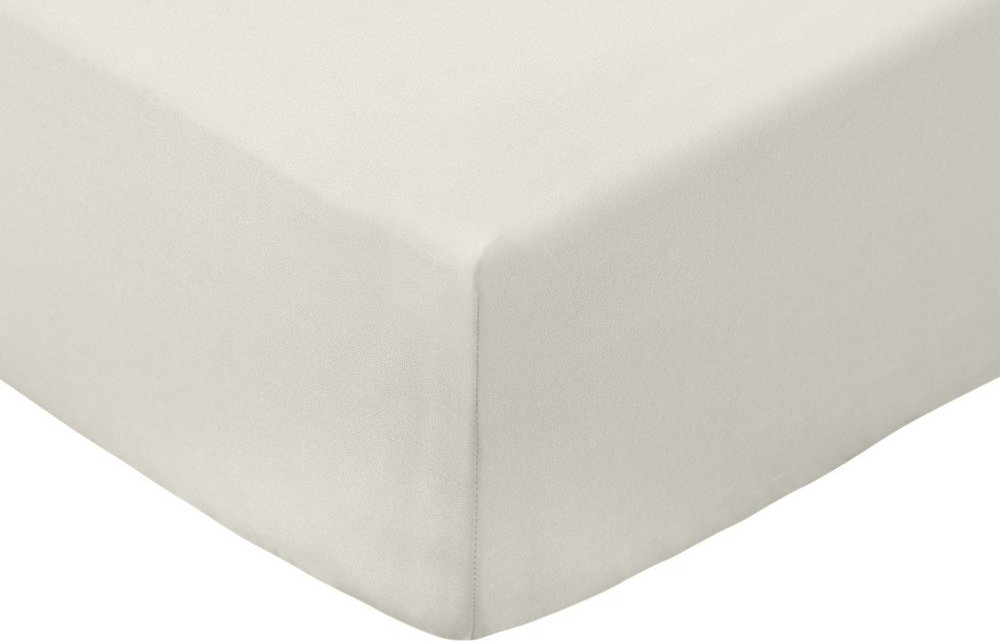 Krémové napínací prostěradlo z bavlněného perkálu 90x190 cm Cotton Percale – Bianca Bianca