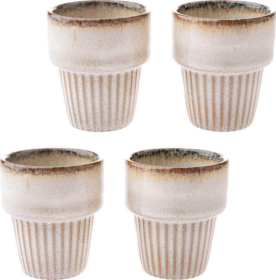 Krémové šálky v sadě 4 ks na espresso z kameniny 100 ml Tone – Dakls Dakls