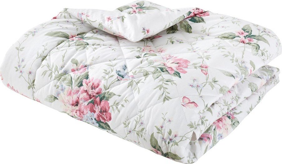 Krémový prošívaný přehoz 200x200 cm Bridgerton Penelope Floral – Catherine Lansfield Catherine Lansfield