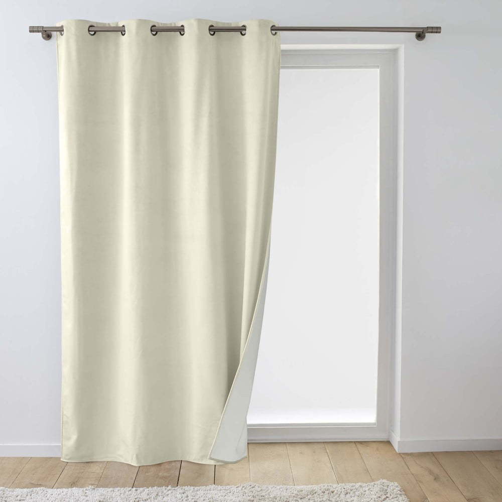 Krémový sametový termo závěs 140x260 cm Polarchic – douceur d'intérieur Douceur d intérieur
