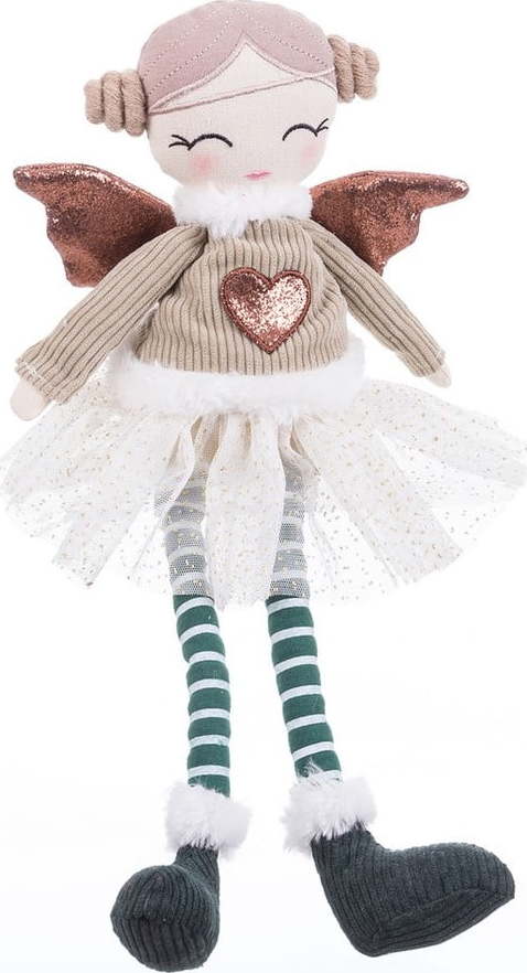 Látková vánoční figurka (výška 42 cm) Angel Girl – Casa Selección Casa Selección