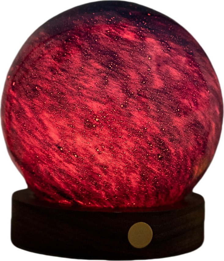 LED stolní lampa v tmavě přírodní barvě se skleněným stínidlem (výška 9 cm) Galaxy Breeze – Gingko Gingko