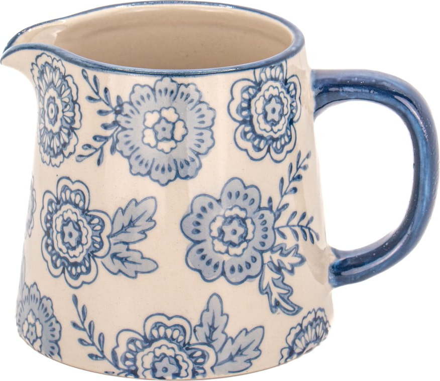 Modrá/béžová konvička na mléko z kameniny 200 ml Blue Willow – Sass & Belle Sass & Belle