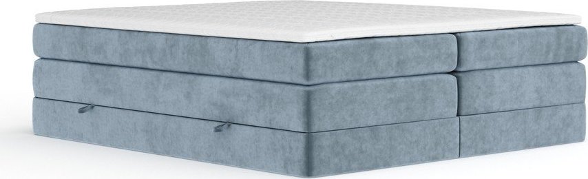 Modrá boxspring postel s úložným prostorem/bez čela 140x200 cm Juniper – Maison de Rêve Maison de Reve