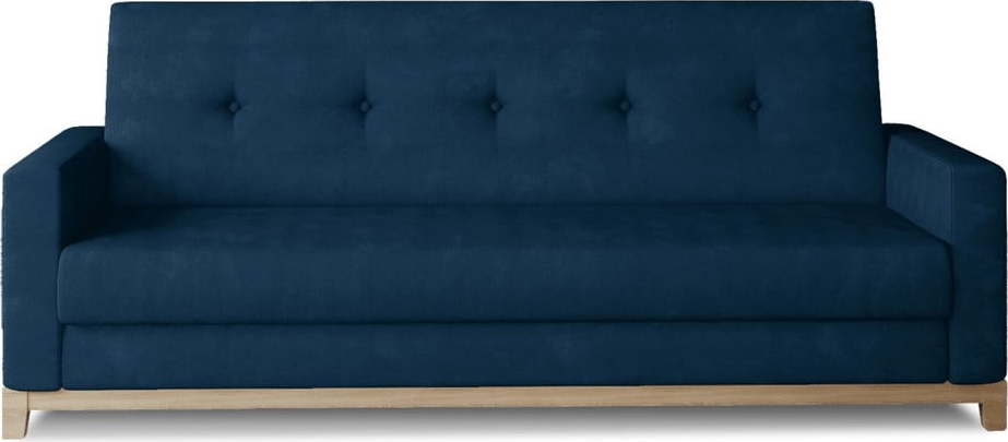 Modrá sametová rozkládací/s úložným prostorem pohovka 216 cm Selene – ELTAP ELTAP