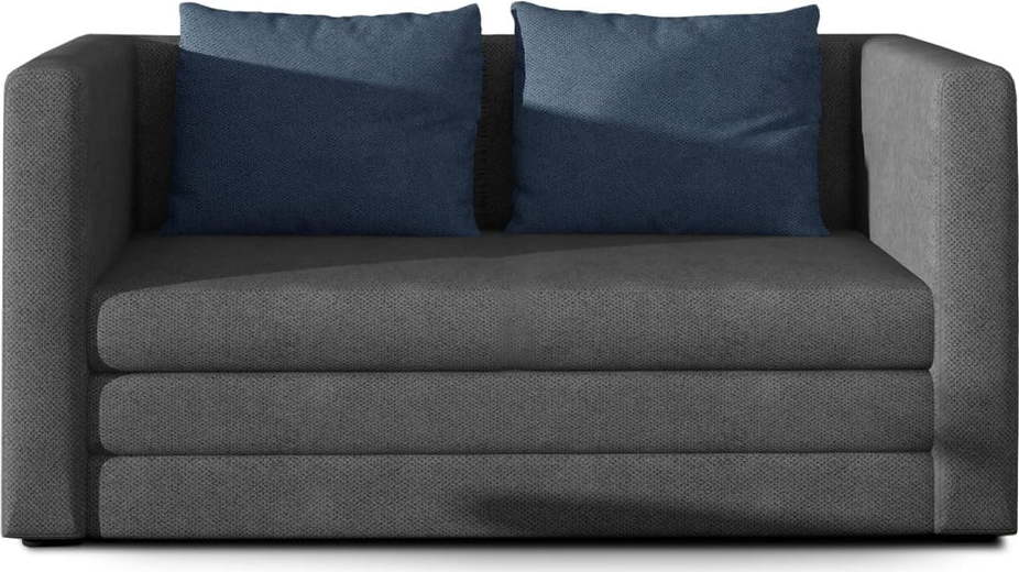 Modrá/šedá žinylková rozkládací pohovka 132 cm Neva – ELTAP ELTAP