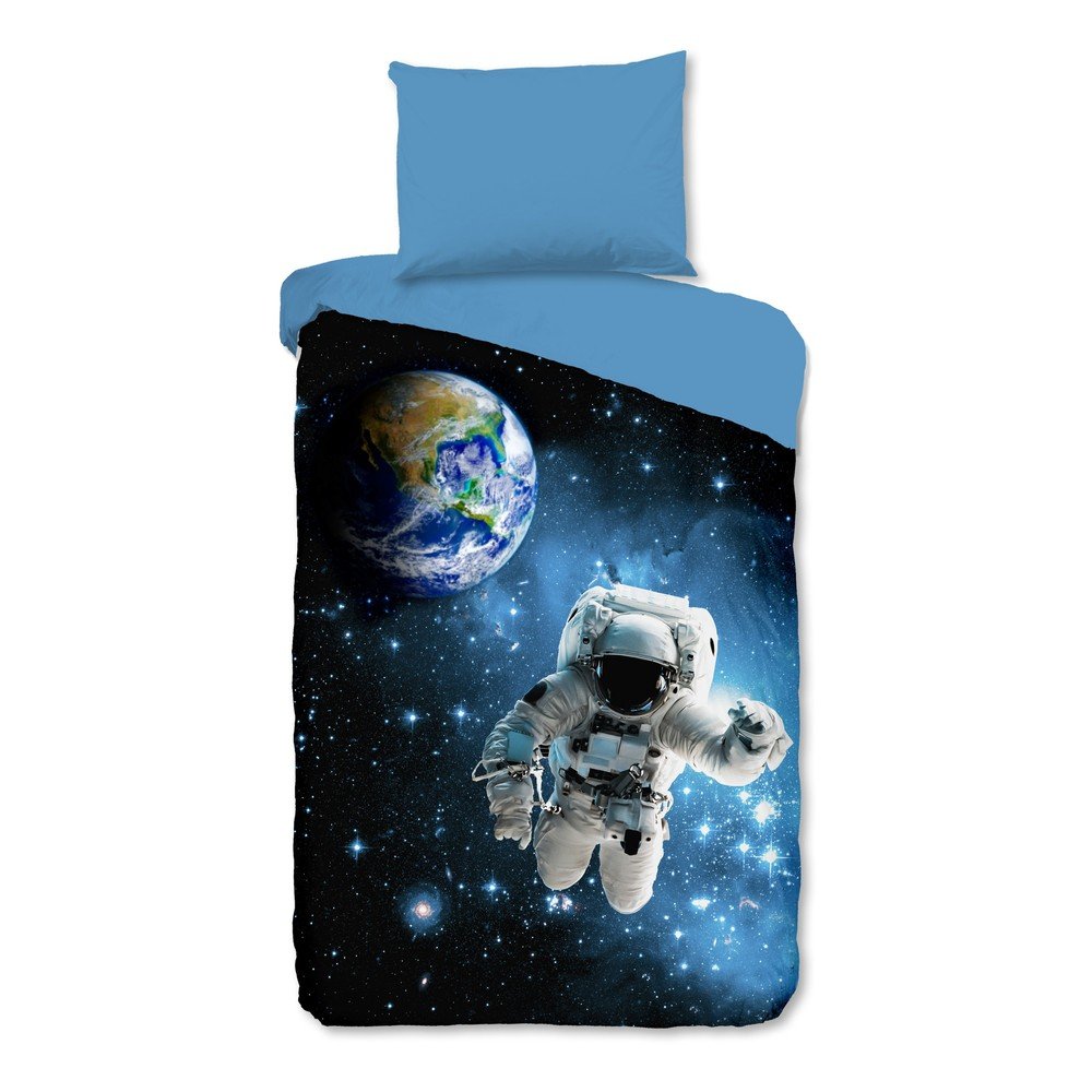 Modré bavlněné dětské povlečení na jednolůžko 140x200 cm Astronaut – Good Morning GOOD MORNING
