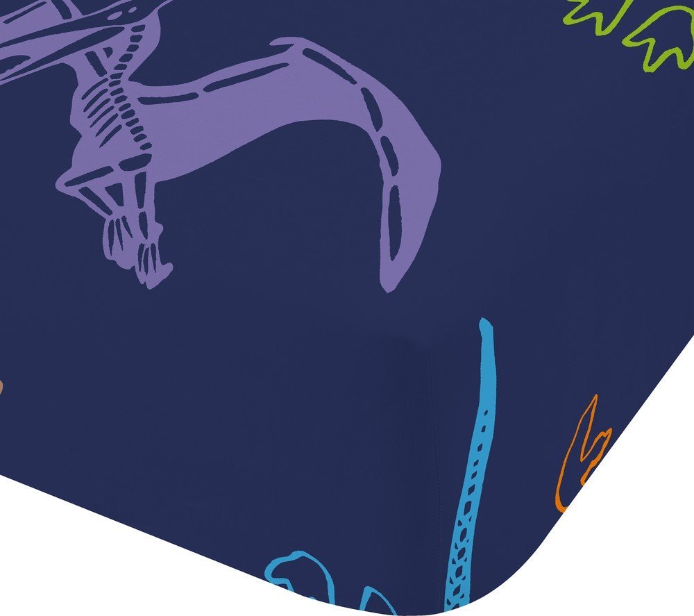 Modré napínací dětské prostěradlo do postýlky 70x140 cm Prehistoric Dinosaurs – Catherine Lansfield Catherine Lansfield