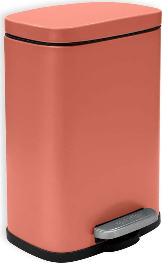Nášlapný ocelový odpadkový koš v terakotové barvě 5 l Akira – Spirella SPIRELLA