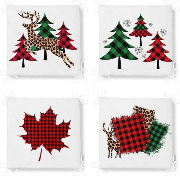 Podsedáky v sadě 4 ks s vánočním motivem 40x40 cm Tartan – Mila Home Mila Home