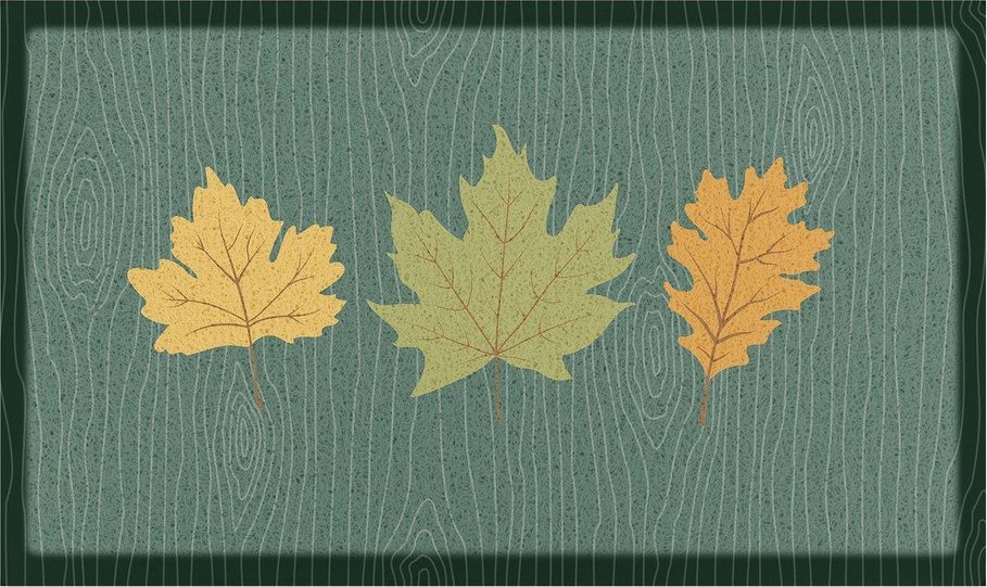 Rohožka 40x70 cm Autumn Leaves on Green – Artsy Doormats Artsy Doormats