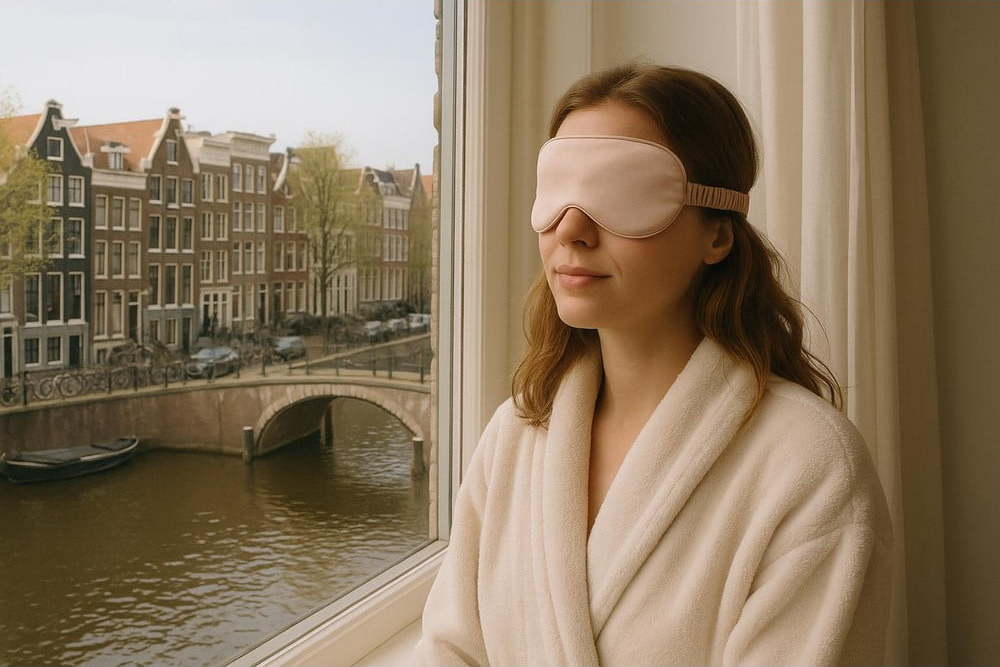 Růžová hedvábná maska na spaní Mulberry Silk – Mila Home Luxury Mila Home Luxury