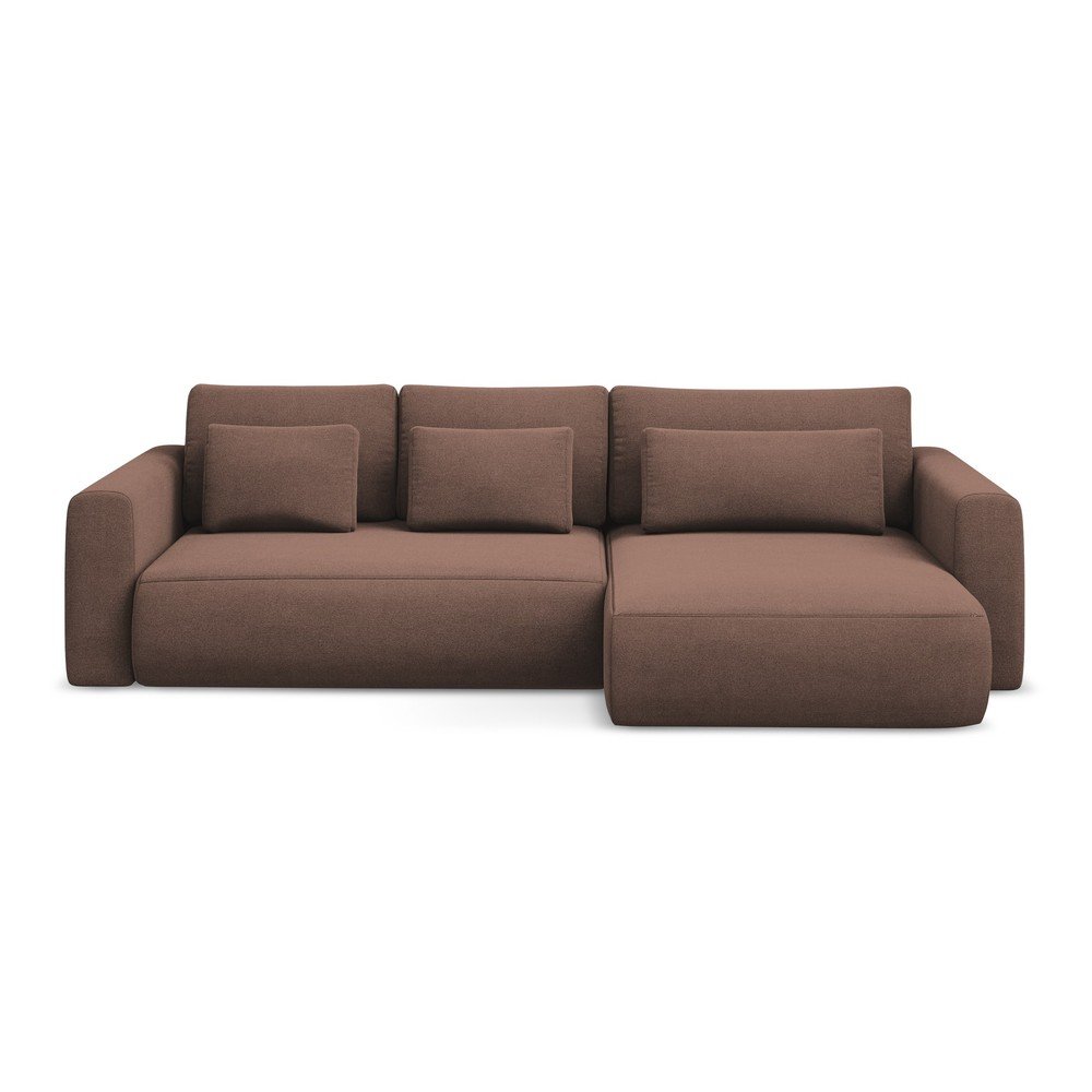 Růžová rozkládací/s úložným prostorem rohová pohovka (pravý roh/s lenoškou) Kapua – Makamii Makamii