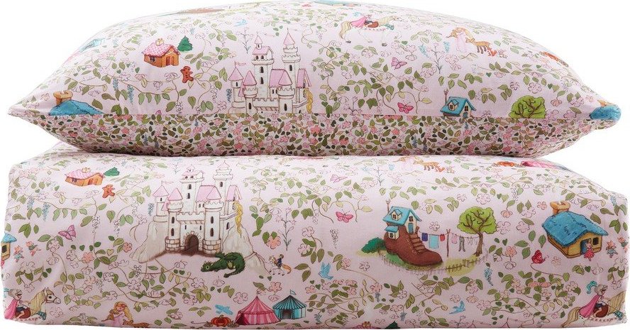 Růžové bavlněné dětské povlečení na dvoulůžko 200x200 cm Fairytale – Belle & Boo Belle & Boo