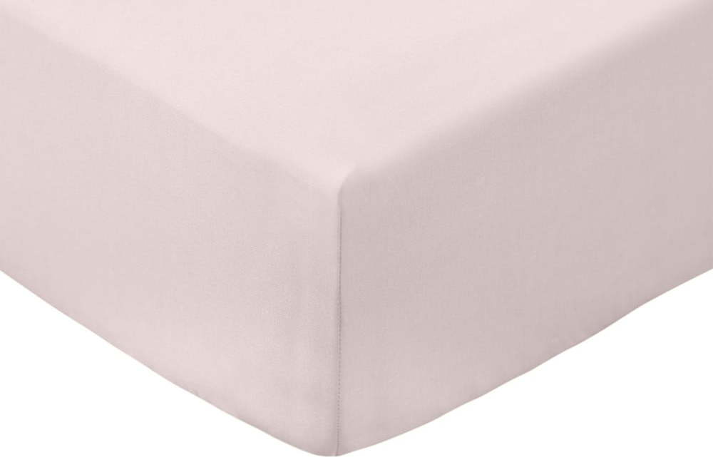 Růžové napínací prostěradlo z bavlněného perkálu 150x200 cm Cotton Percale – Bianca Bianca
