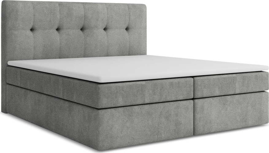 Šedá boxspring postel s úložným prostorem 160x200 cm Palta – Makamii Makamii