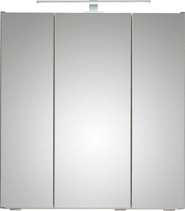 Šedá závěsná koupelnová skříňka se zrcadlem 65x70 cm Set 357 - Pelipal Pelipal