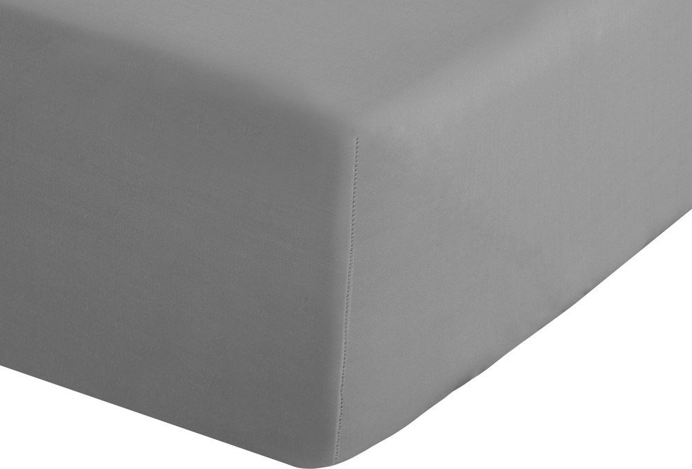Šedé napínací perkálové prostěradlo 150x200 cm Easy Iron Percale – Catherine Lansfield Catherine Lansfield