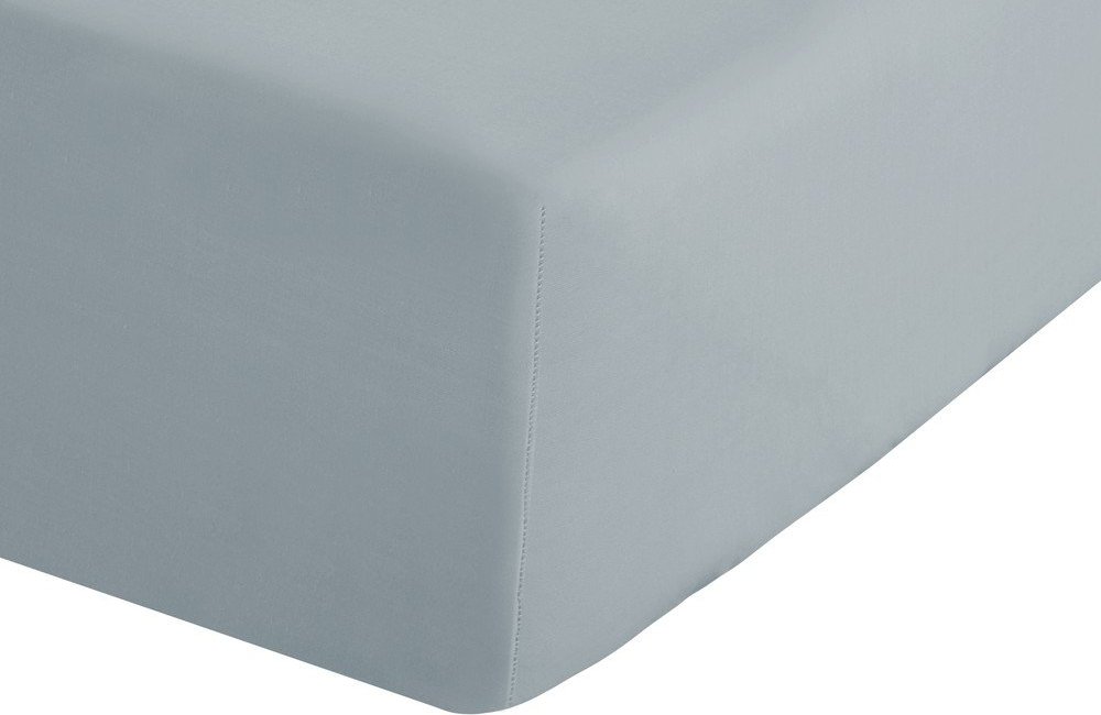 Šedomodré napínací perkálové prostěradlo 135x190 cm Easy Iron Percale – Catherine Lansfield Catherine Lansfield