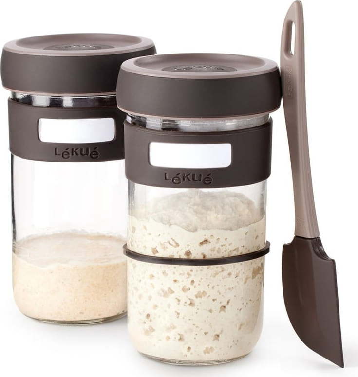 Set na výrobu kvásku se stěrkou 2 ks 700 ml – Lékué LÉKUÉ