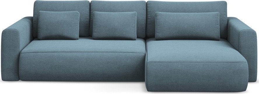 Světle modrá rozkládací/s úložným prostorem rohová pohovka (pravý roh/s lenoškou) Kapua – Makamii Makamii