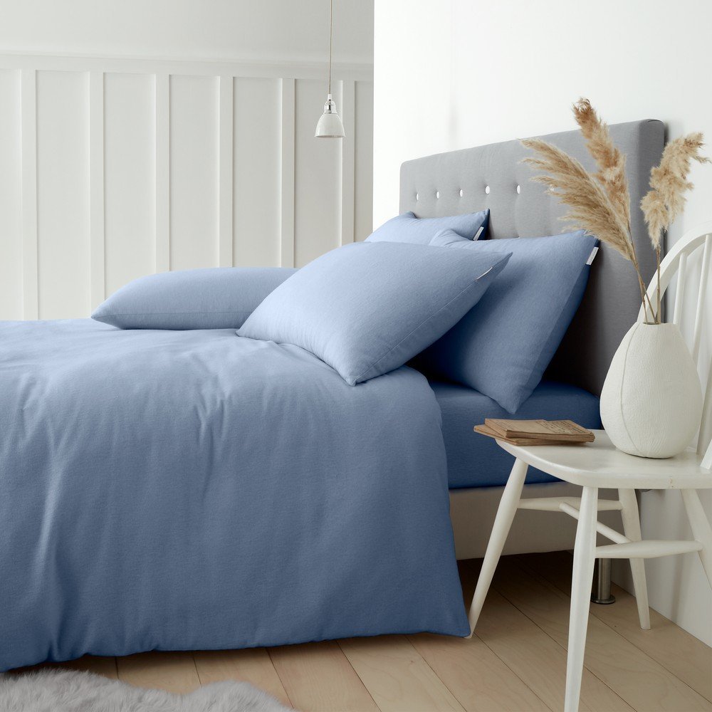 Světle modré flanelové povlečení na dvoulůžko/prodloužené 230x220 cm Brushed – Catherine Lansfield Catherine Lansfield
