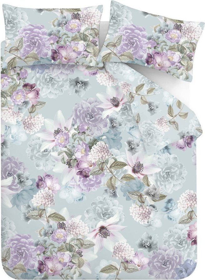 Světle modré povlečení na dvoulůžko/prodloužené 230x220 cm Floral Serenity – RHS RHS