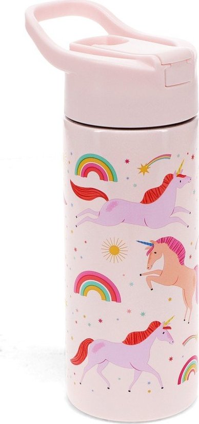 Světle růžová nerezová dětská lahev 500 ml Unicorn – Rex London Rex London