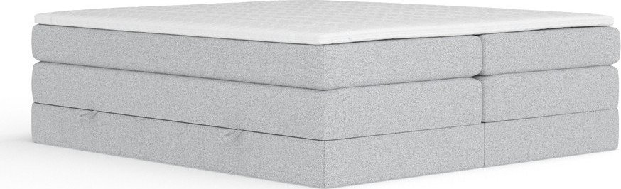 Světle šedá boxspring postel s úložným prostorem/bez čela 160x200 cm Juniper – Maison de Rêve Maison de Reve