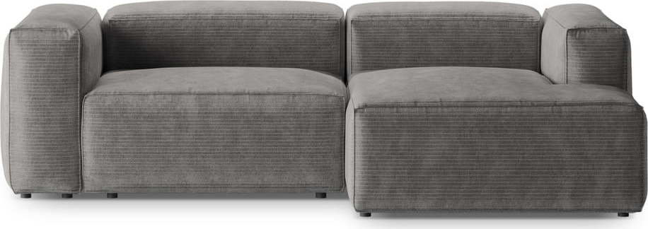 Světle šedá manšestrová rohová pohovka (pravý roh/s lenoškou) Bergano – Cosmopolitan Design Cosmopolitan design