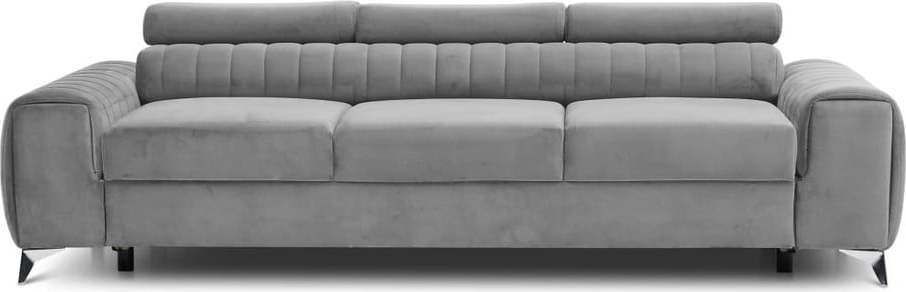 Světle šedá sametová rozkládací pohovka 261 cm Laurence – ELTAP ELTAP