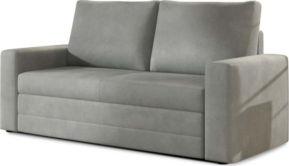 Světle šedá sametová rozkládací/s úložným prostorem pohovka 151 cm Wave – ELTAP ELTAP