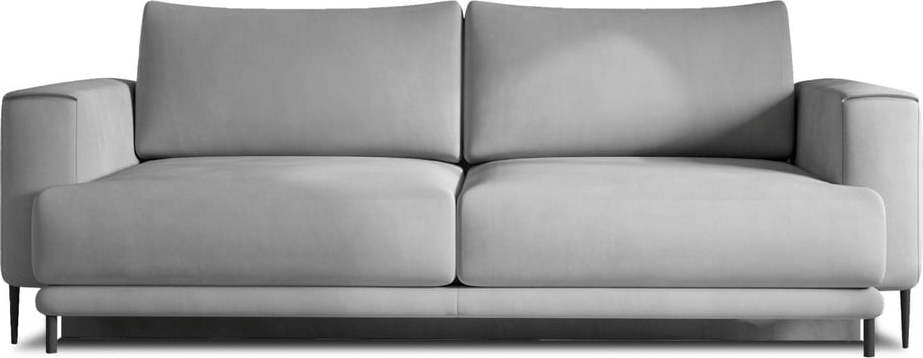 Světle šedá sametová rozkládací/s úložným prostorem pohovka 260 cm Dalia – ELTAP ELTAP