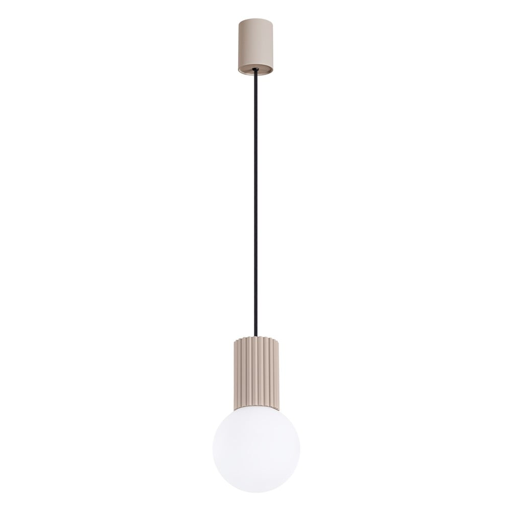 Taupe závěsné svítidlo se skleněným stínidlem ø 12 cm Orbital – Nice Lamps Nice Lamps